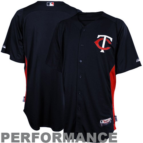 MLB Men's Minnesota Twins Short Sleeve Authentic Button Front Cool Base Batting Practice Jersey (Pro Navy/Pro Scarlet, XX-Large)