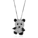 Sterling Silver Black and White CZ Panda Pendant