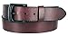 Burgundy Full Grain Genuine Work Jean Casual Leather Belt With Black Solid