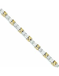 Genuine 14K Two-Tone Diamond Bracelet 13 Grams Of Gold 100% Satisfaction Guaranteed.