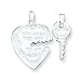 Sterling Silver Heart and Key Charms with Two 20 Inch Chains