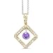 Diagonal Square And Circle Diamond Pendant In 18K title=