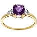 10k Yellow Gold, February Birthstone, Amethyst and Diamond Ring, Size 7
