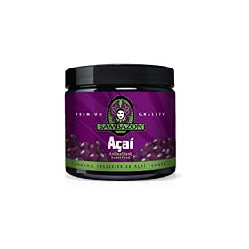SAMBAZON Organic Freeze-Dried Acai Powder, Antioxidant Superfood, 90-Gram Jar