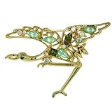 Gold Plated Stork Animal Brooches Pin