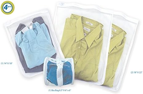 Lingerie Bags for Laundry | Delicates Laundry Bags Mesh | Set of 4 for Garments, Blouses or Shirts and Bra