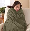 Sunbeam Microplush Throw Camelot Cuddler Electric Heated Warming Heating Blanket, Ivy Green