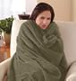 Sunbeam Microplush Throw Camelot Cuddler Electric Heated Warming Heating Blanket, Ivy Green