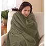 Sunbeam Microplush Throw Camelot Cuddler Electric Heated Warming Heating Blanket, Ivy Green