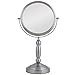 Zadro VAN410 Two-Sided Vanity Swivel Mirror, Satin Nickel, 1X and 10X