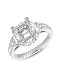 14K White Gold 0.79cttw Round Diamond Semi Mount Engagement Ring