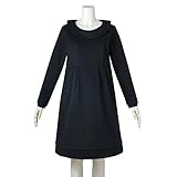 (ニッセン) nissen 【 マタニティ 授乳服 産前 産後 】 変わり編 ポンチ クラシカル ワンピース 授乳機能付き 黒 マタニティM