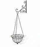 Blumenampel mit Wandhaken Metall Hängeampel Hängekorb L 68 cm