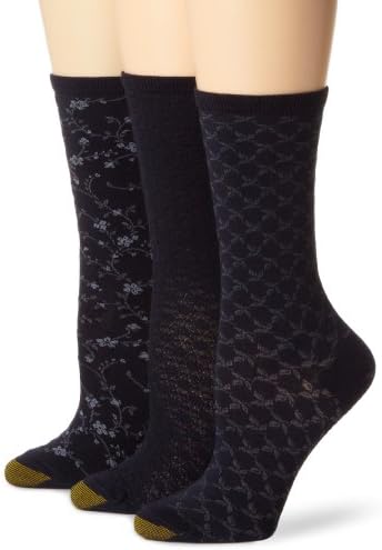 Gold Toe Women's Floral Diamonds And Leaf Pattern 3 Pack Socks