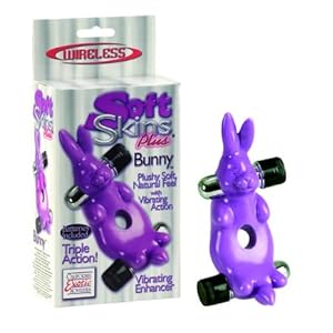 Bundle SoftSkins Bunny Enhancer/Stimulator and 2 pack of Pink Silicone Lubricant 3.3 oz