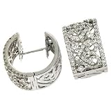 14k White Hinged 2.09 Ct Diamond Earrings