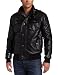 Southpole Men's Perforated Pu Jacket, Black, Medium