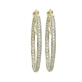 14K Yellow Gold 1/2 ct. Diamond Hoop Earrings