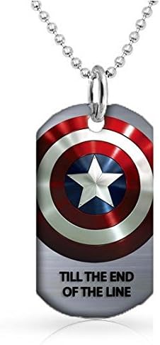 Captain America dog tags Dog Tag with 30 inch Ball Chain Included Till the end of the line