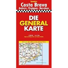 Die Generalkarte Costa Brava Andorra/Perpignan/Barcelona 1:200 000