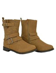 Shoes: Twisted Toddlers TROOPER Mid-Calf Buckle Zip-Up Combat Boot - TAN, Size 8