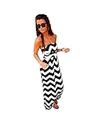 Sexy Strapless Zig Zag Jumpsuit 