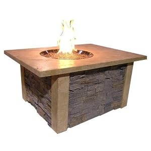 Sierra Firepit Table - UNFINISHED with Supercast Top AND Crystal Fire Burner by 