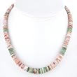 Navajo Beaded Choker Necklace with Spiny Oyster and Green Turquoise, 16" Length, #8233