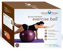Natural Fitness 55cm Burst-Resistant Exercise Ball (Plum)