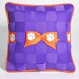 Clemson Tigers Team Colored Bow Pillow