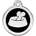 Red Dingo Personalized Bone In Bowl Pet ID Dog Tag (Medium Black)