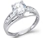 Solid 14k White Gold Solitaire Round CZ Cubic Zirconia Engagement Ring 1.5ct
