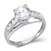 Size- 4 - Solid 14k White Gold Solitaire Round CZ Cubic Zirconia Engagement Ring 1.5ct