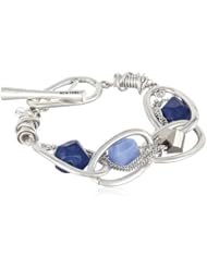 Kenneth Cole New York "Oceans Blue" Semiprecious Bead Toggle Bracelet, 7.5"
