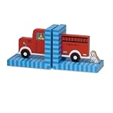 Children's Wooden Firetruck Bookends