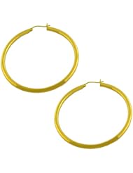 14 Karat Yellow Gold 3x50-mm Polished Tube Hoop Earrings