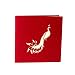 Magideal 3D Pop Up Invitation Greeting Card Valentine Anniversary Birthday Peacock C RS.180.00