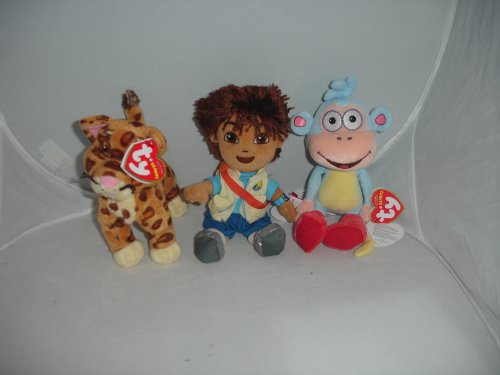 Childrens Toyshop  Toys : TY~DIEGO~BOOTS & BABY JAGUAR FROM THE DORA SERIES OF BEANIES