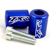 Kawasaki Ninja 250 ZX6 ZX7 ZX9 Blue Engraved Bar Ends