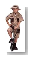 Tan and Brown Junior Explorer suit with Embroidered Cap, Size 4/6