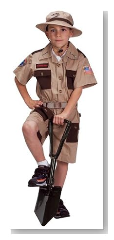Tan and Brown Junior Explorer suit with Embroidered Cap, Size 4/6