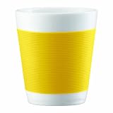 Bodum Canteen Double Wall Thermal Porcelain Cups, Small, Set of 2, 0.1 l, 3-Ounce, Yellow by 