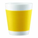 Bodum Canteen Double Wall Thermal Porcelain Cups, Small, Set of 2, 0.1 l, 3-Ounce, Yellow