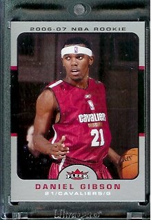 2006-07 Fleer # 228 Daniel Gibson Cleveland Cavaliers Basketball Rookie Card - Mint Condition - In Protective Display Case !
