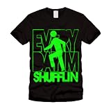 Everyday Im Shufflin - LMFAO - Party Rock Anthem - Mens Black & Neon Green T-Shirt - All Sizes