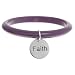 Sterling Silver Faith Charm on Purple Resin Bangle