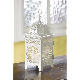 25 WHITE MOROCCAN WEDDING CANDLE LANTERN CENTERPIECES by GiftsForHimOrHer