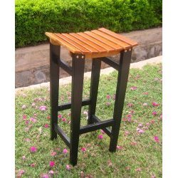 30 Backless Wooden Bar Stool in Black Oak (Black Oak) (30H x 16W x 14D) by Stacks and Stacks