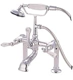 Elements of Design DT1041CL Hot Springs Deck Mount Clawfoot Tub Filler with Hand Shower, 8-1/4' in S