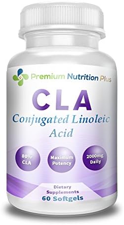 Premium CLA Plus - 100% PURE Conjugated Linoleic Acid Safflower Oil - 2000mg - Top Proven Potency - 365 Day Money Back Guarantee - Natural Weight Loss Exercise Enhancement Supplement.